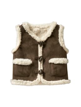 BabyGap: Shearling toggle vest - brown