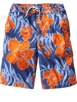 GapKids: Hibiscus swim trunks - blue lapis