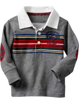 BabyGap: Striped rugby shirt - heather gray