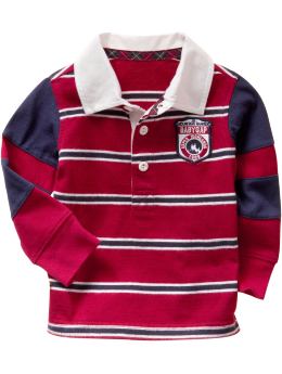 BabyGap: Pieced rugby striped polo - russian red