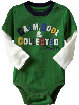 BabyGap: 2-in-1 personality bodysuit - happy green