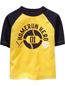 BabyGap: Baseball-style T - canary yellow