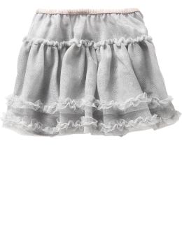 BabyGap: Ruffled tulle party skirt - metallic silver