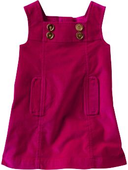 BabyGap: Brushed corduroy button shift dress - bright ruby