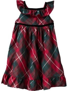 BabyGap: Plaid ruffle dress - red plaid