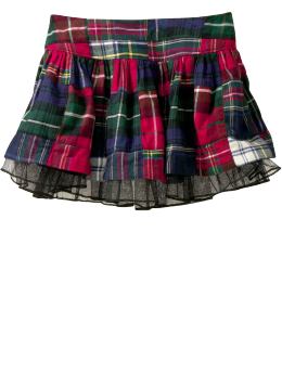 BabyGap: Patchwork plaid party skirt - red plaid