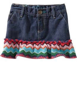 BabyGap: Striped ruffle mini skirt - blue denim