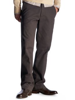 Men: Straight fit pinstriped pants - brown