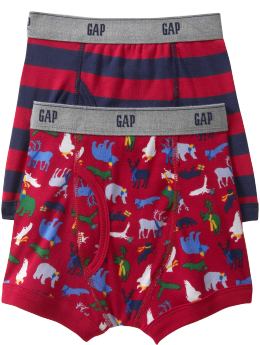 GapKids: Holiday animal boxer briefs (2-pack) - admiral red