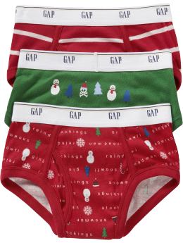GapKids: Christmas printed briefs (3-pack) - admiral red