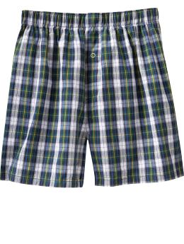 GapKids: Blue plaid boxers - true navy