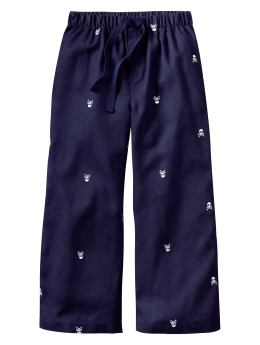 GapKids: Embroidered skull pajama pants - raw indigo