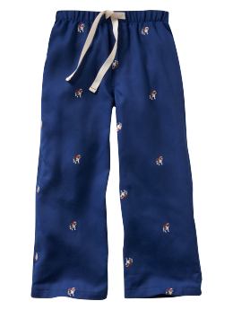 GapKids: Embroidered holiday bulldog pajama bottoms - true royal