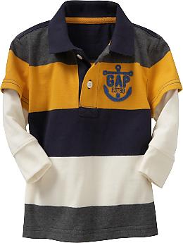 BabyGap: 2-in-1 bold striped polo - nugget gold
