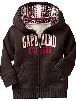 BabyGap: Fair Isle-hood  fleece jacket - nightshade