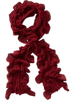 Women: Ruffle scarf - cinnabar red 24.50