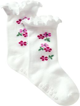 BabyGap: Ruffle flower socks - white
