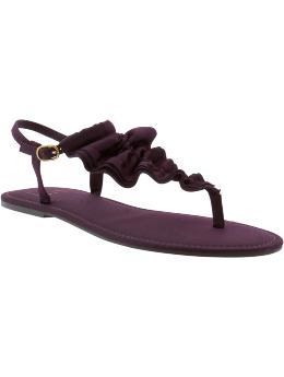 Women: Ruffle sandals - purple