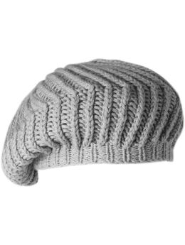 Women: Chunky knit beret - gray