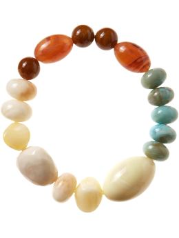 Women: Multi-bead stretch bracelet - yellow