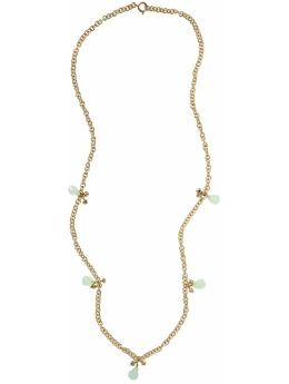Women: Bead and chain necklace - sage green
