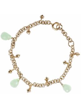 Women: Bead and chain bracelet - sage green