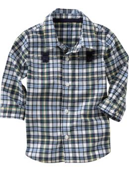 BabyGap: Double pocket plaid shirt - nautical