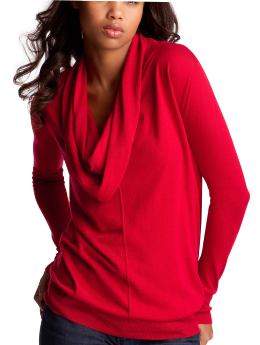 Women: Cowlneck sweater - paloma red