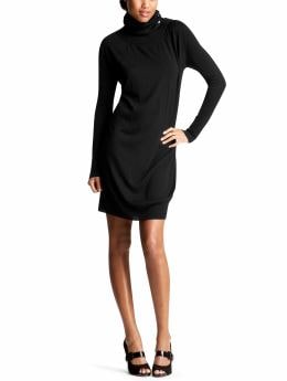 Women: Cowlneck sweater dress - true black