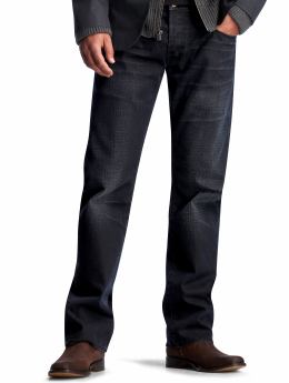 Men: Low rise straight fit (steel black) jeans - steel black