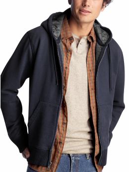 Men: Quilted hoodie - true navy