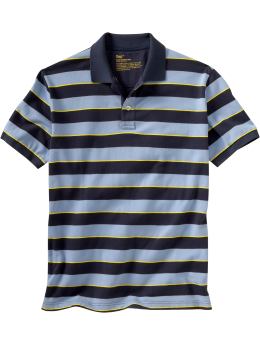 Men: Pique Ithica striped polo - simply blue