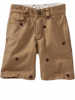 BabyGap: Embroidered bear shorts - acorn