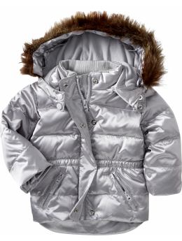 BabyGap: Silver warmest jacket - metallic silver