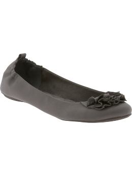 Women: Ruffle ballet flats - smoky pearl