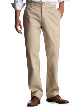 Clean straight fit plain front pants