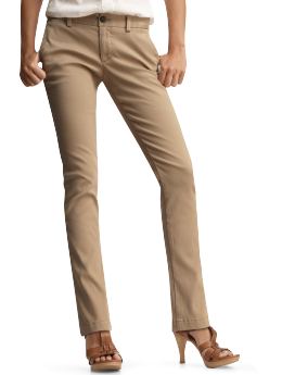 Women: Slender hip slung khakis - camel