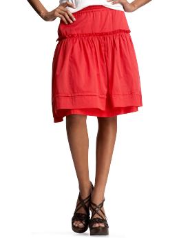 Women: Double-layer pintucked skirt - strawberry