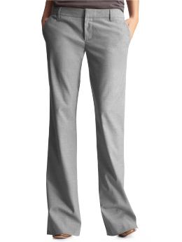 Women: Hip slung yarn-dyed flare pants - heather gray