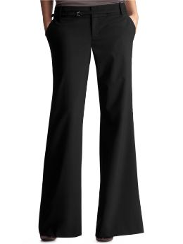 Women: Wide leg trousers - true black