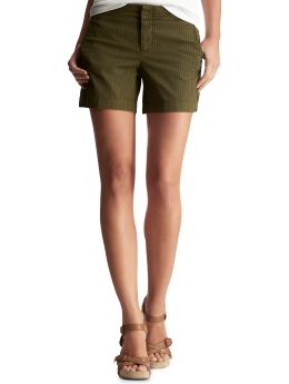Women: Tonal-striped shorts - laurel leaf