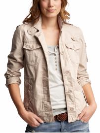Khaki utility notched collar jacket