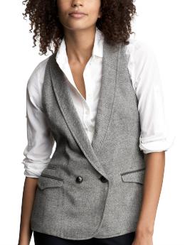 Tweed tie-back vest