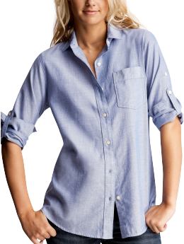 Women: Boyfriend oxford shirt - blue