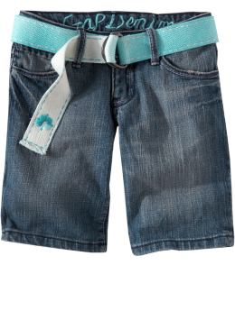 GapKids: Belted denim Bermuda - denim