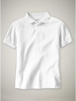 GapKids: Solid pique polo - white