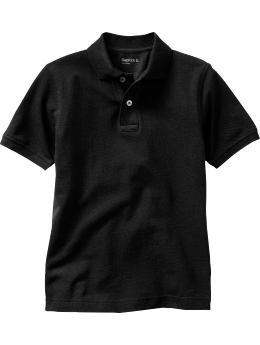 GapKids: Solid pique polo - true black knit
