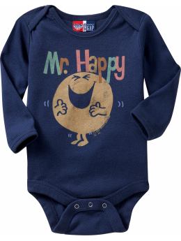 BabyGap: Junk Food long-sleeved graphic bodysuit - mr happy