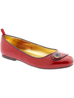 GapKids: Button ballet flats - red