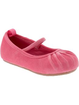 BabyGap: Shirred ballet flats - hot pink
